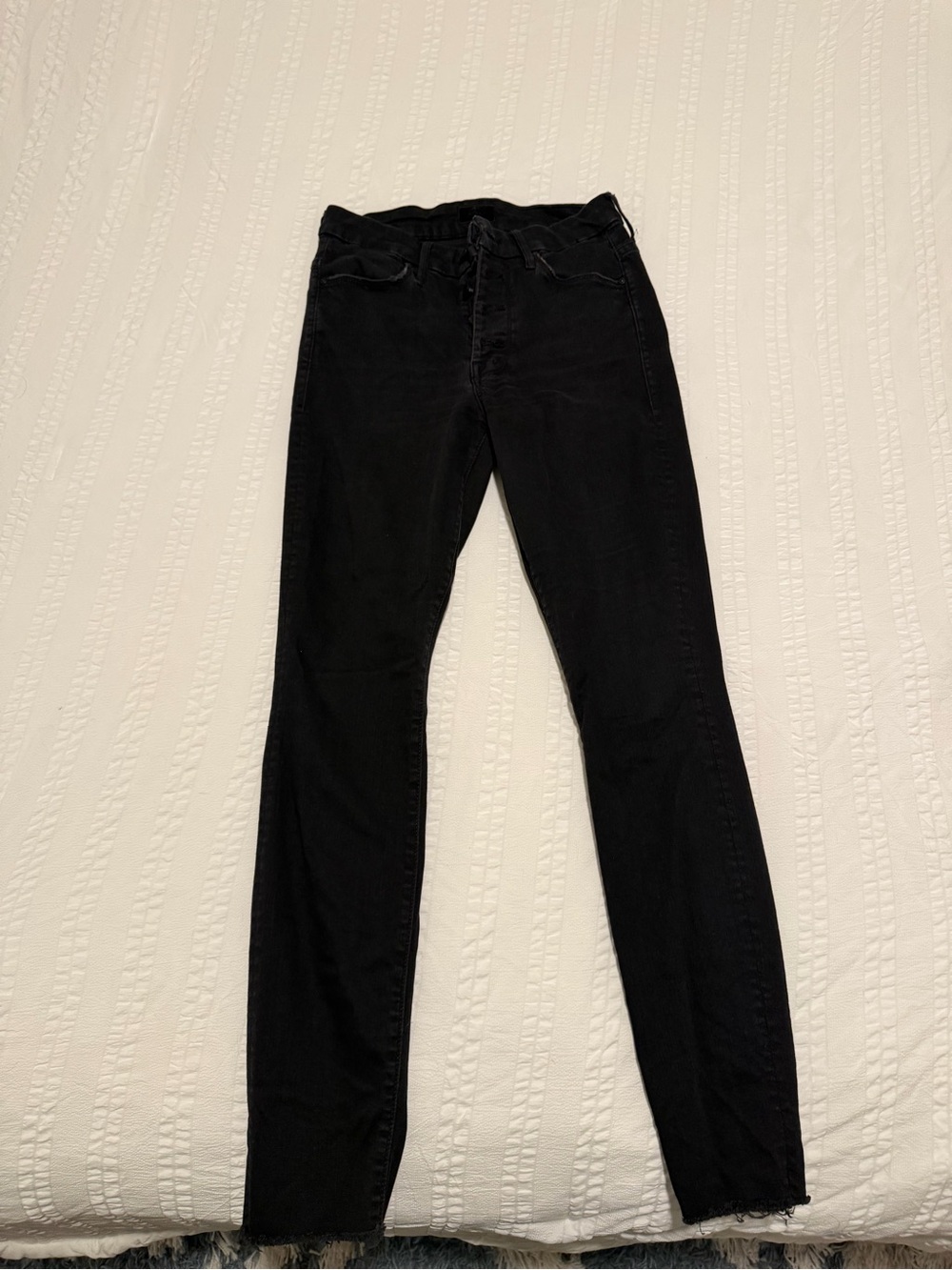 MOTHER Straight Leg Jeans in Black